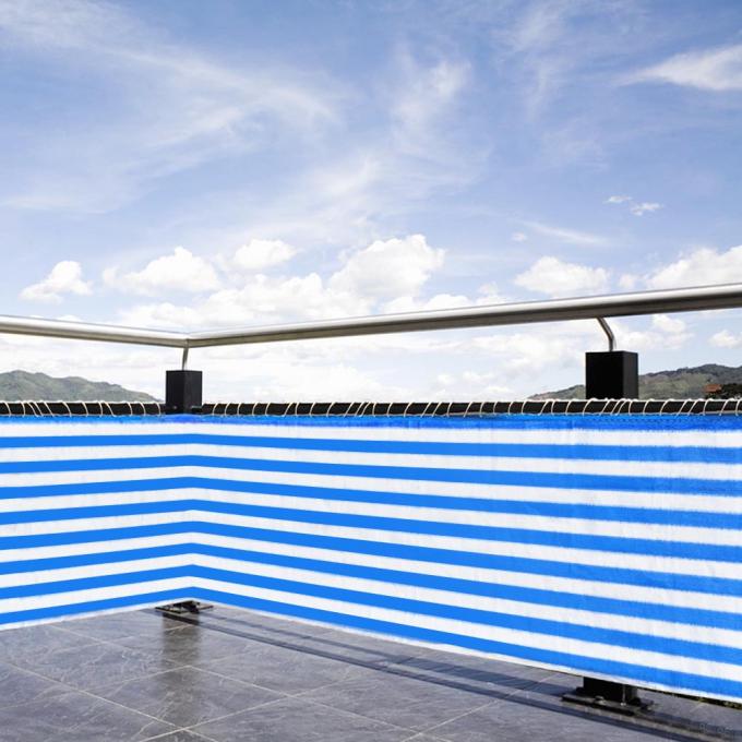 Material azul/blanco 100% del HDPE de la red de seguridad del balcón con el estabilizador ULTRAVIOLETA fundado