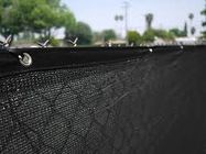 Black Sun Blockage Privacy Fence Netting With Brass / Aluminum Grommets 140gsm
