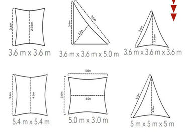 Hardware Kit Patio Sun Shade Sail With Reinforced Webbing Along The Edges